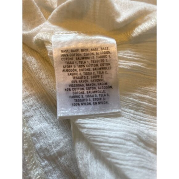 Anthropologie Meadow Rue Top XL Shirt Blouse White Embroidered Sleeveless NEW - Picture 10 of 14